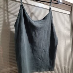 Teal ribbed crop top
